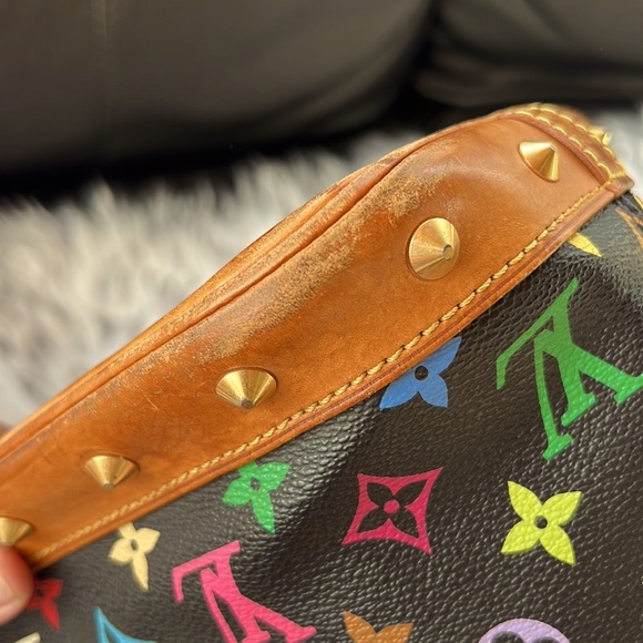 ❗️SOLD ❗️Authentic LV Multicolor Alma Louis PM Monogram Canvas Handbag Noir - Picture 8 of 16